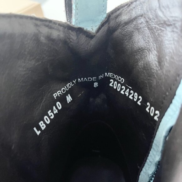 Lane COSSETTE Womens Cowboy Booties 8 Western Cowgirl Boots Blue Leather Short - Picture 9 of 13